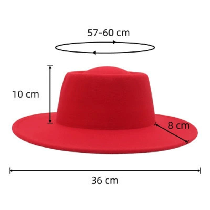 Sombrero Fedora retro de ala ancha de 8 cm