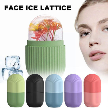 Bandeja de cubitos de hielo de silicona para tratamiento facial de hielo