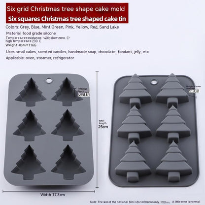 Christmas Silicone 6 Square Shaped Baking