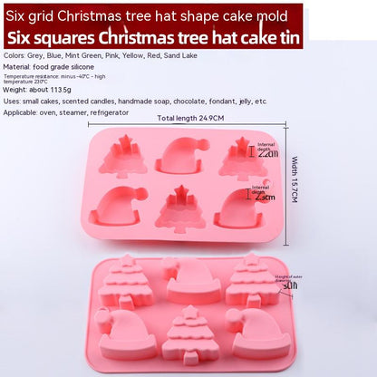 Christmas Silicone 6 Square Shaped Baking