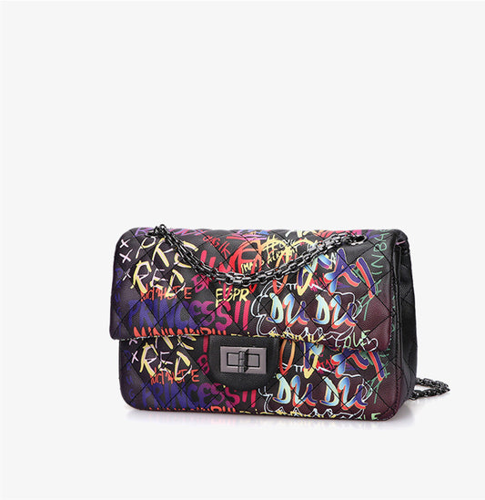 Bolso cadena graffiti alfabeto rombos