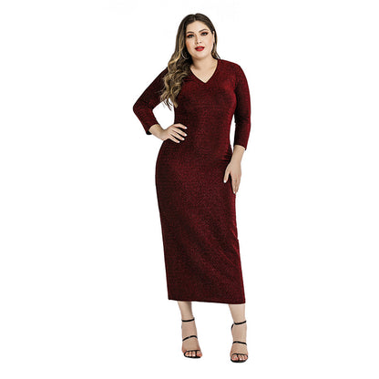 Plus size women's sequin dress