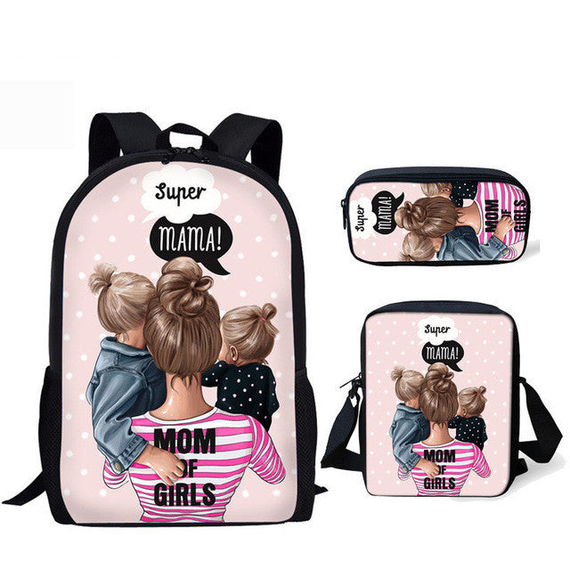 Mochila estampada de tres piezas