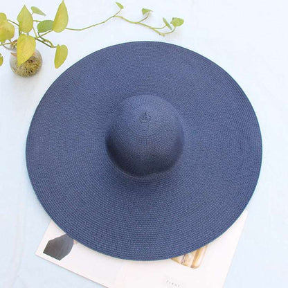 25CM Wide Brim Oversized Beach Hats For Women Large Straw Hat UV Protection