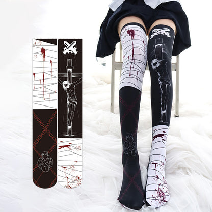 Calcetines para adultos con marca de sangre de Halloween