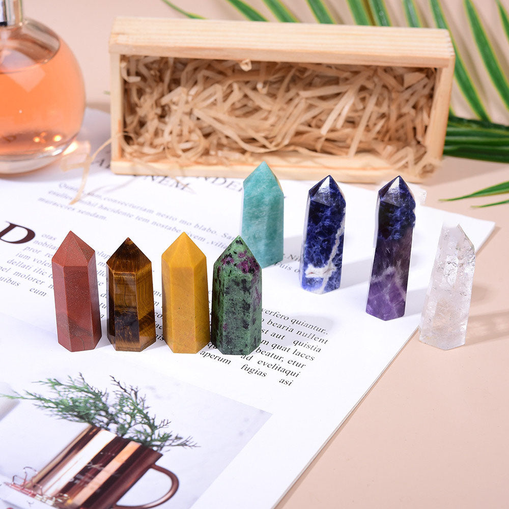 Donghai Natural Crystal Set With Wooden Box