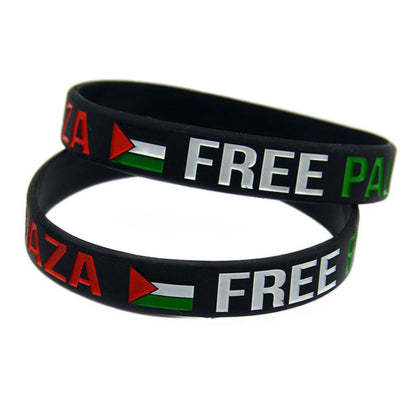 Pulsera de silicona con bandera de Palestina, pulsera de Palestina, pulsera de Gaza, Palestina