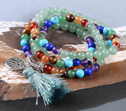 108 seven chakra energy stone bracelet