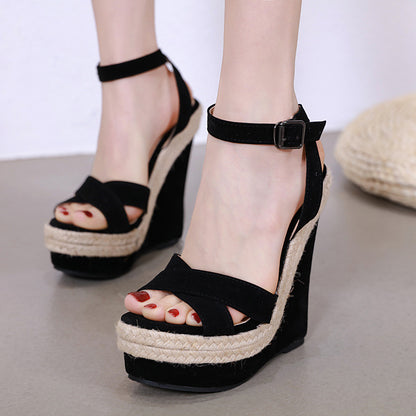 Hemp Rope Comfortable High Heels Wedge Sandals