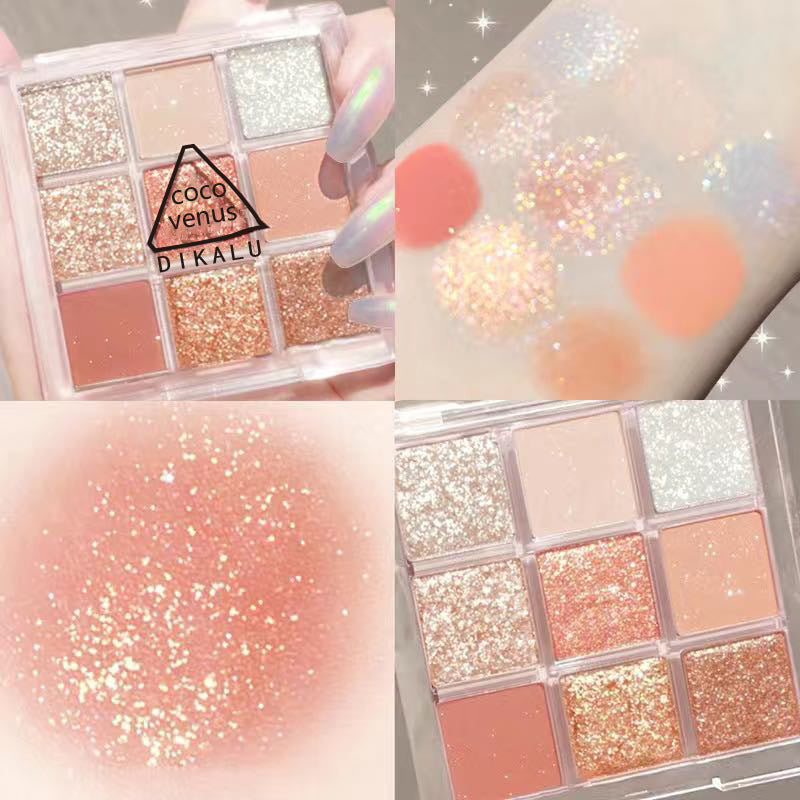 Paleta de sombras de ojos acrílica transparente de nueve colores