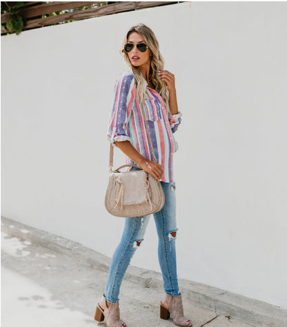 Button up striped shirt