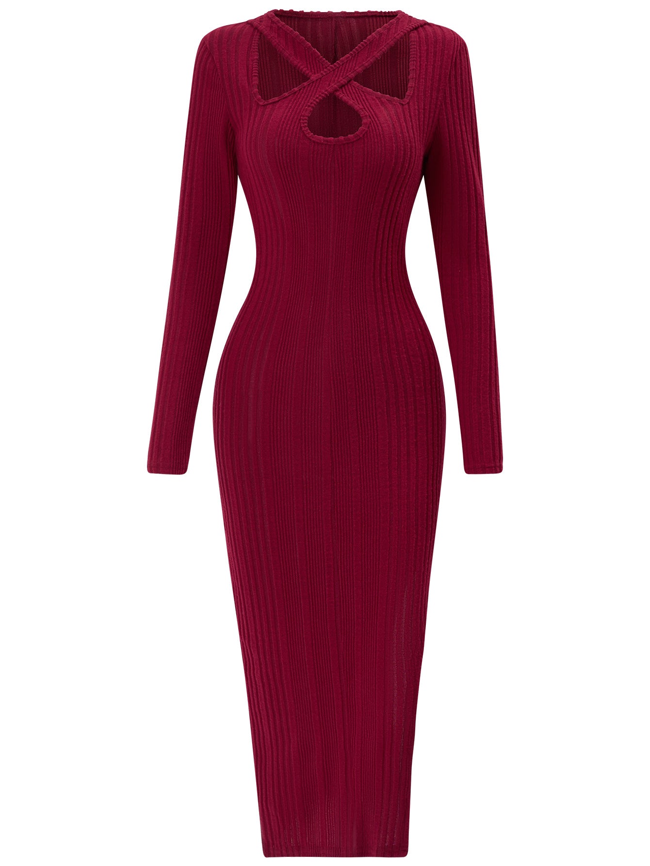 Halter-neck Long Sleeve Dress