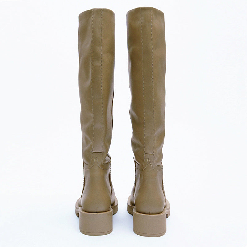 Leather Knee High Leg Boots