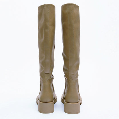 Leather Knee High Leg Boots