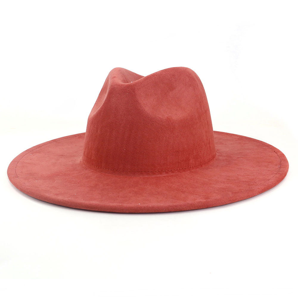 Sombrero de caballero con borde plano de gamuza