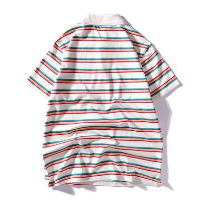 Retro striped POLO shirt