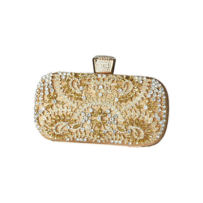 Bolso de hombro tipo clutch con diamantes informal a la moda para mujer