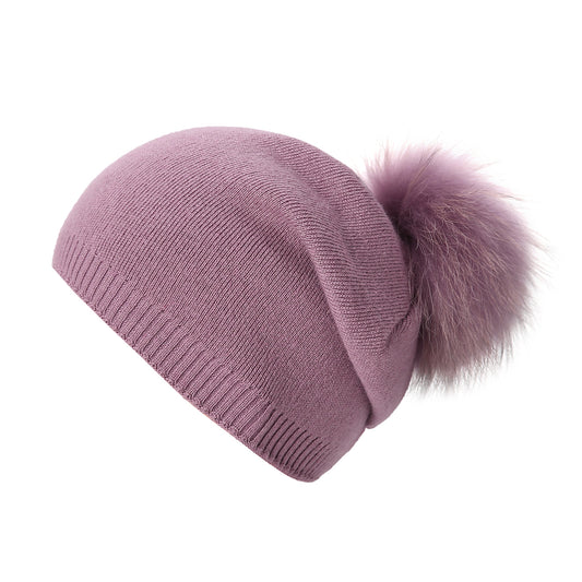 Fur Pompom Beanies