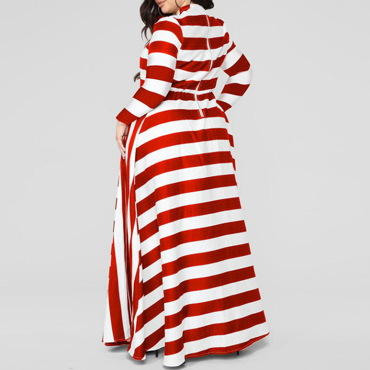 Plus Size Striped Woman's Dress