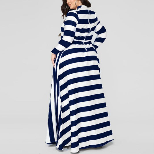 Plus Size Striped Woman's Dress