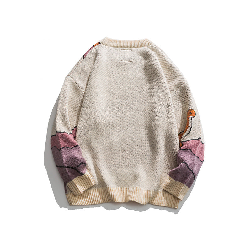 Jacquard Crew Neck Sweater