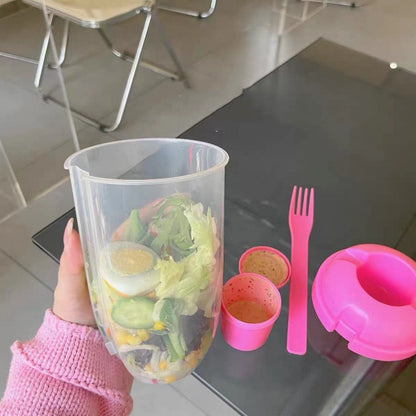 Ins Style Salad Cup With Fork And Cover