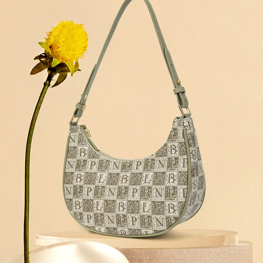 Bolso de hombro de jacquard con alfabeto retro de Niche