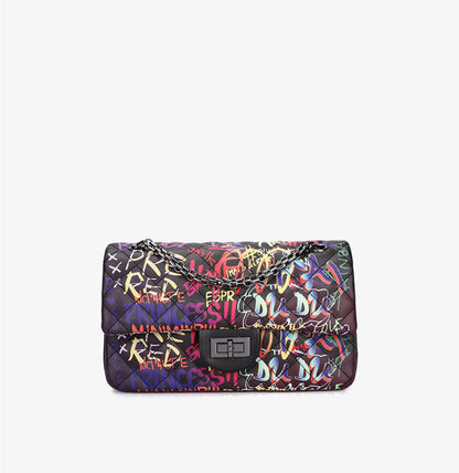 Bolso cadena graffiti alfabeto rombos