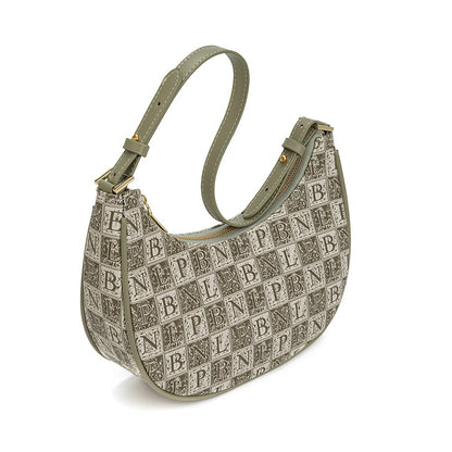 Bolso de hombro de jacquard con alfabeto retro de Niche