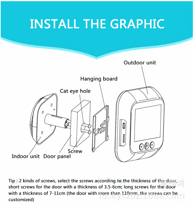 2.4 Inch Security Smart Doorbell Peephole