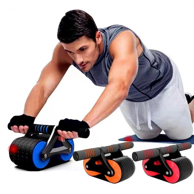 Double Wheel Abdominal Exerciser Automatic Rebound Ab Waist Trainer