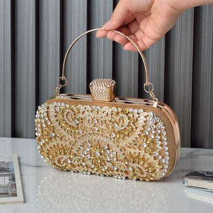 Bolso de hombro tipo clutch con diamantes informal a la moda para mujer