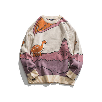 Jacquard Crew Neck Sweater