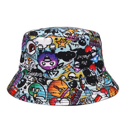 New Cartoon Pattern Double-sided Sun Hat Trendy Outdoor