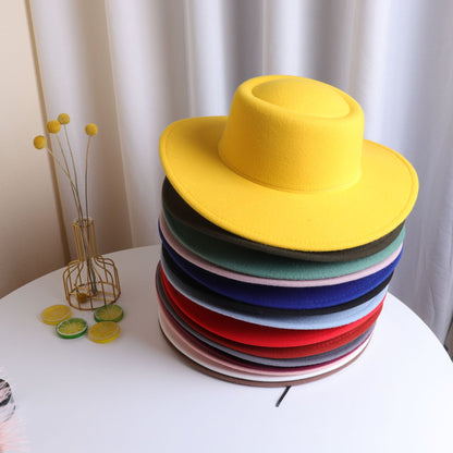 Sombrero Fedora retro de ala ancha de 8 cm