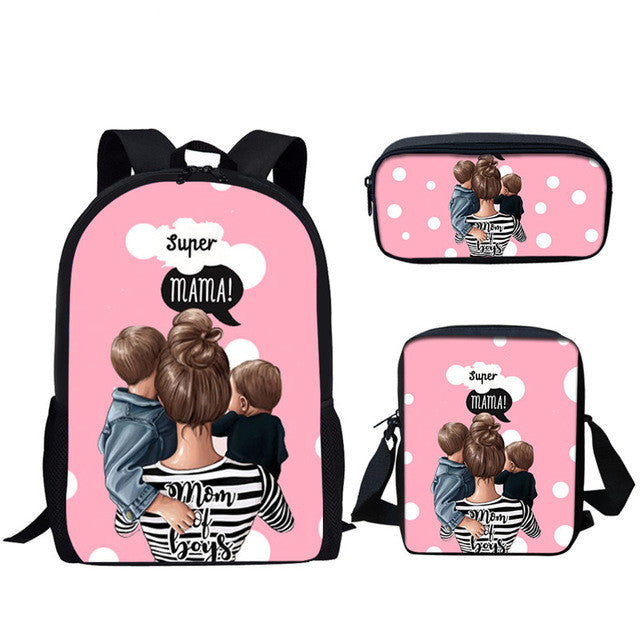 Mochila estampada de tres piezas