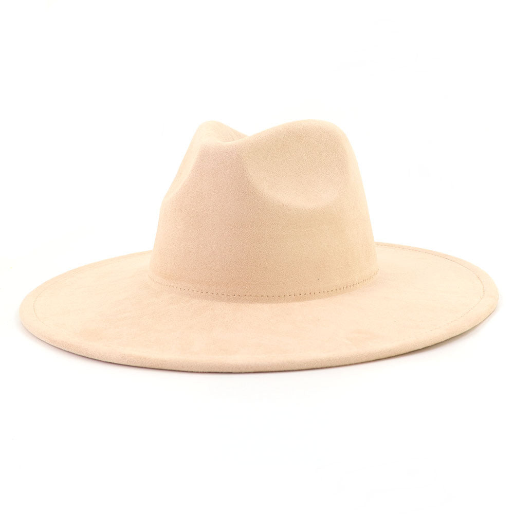 Sombrero de caballero con borde plano de gamuza