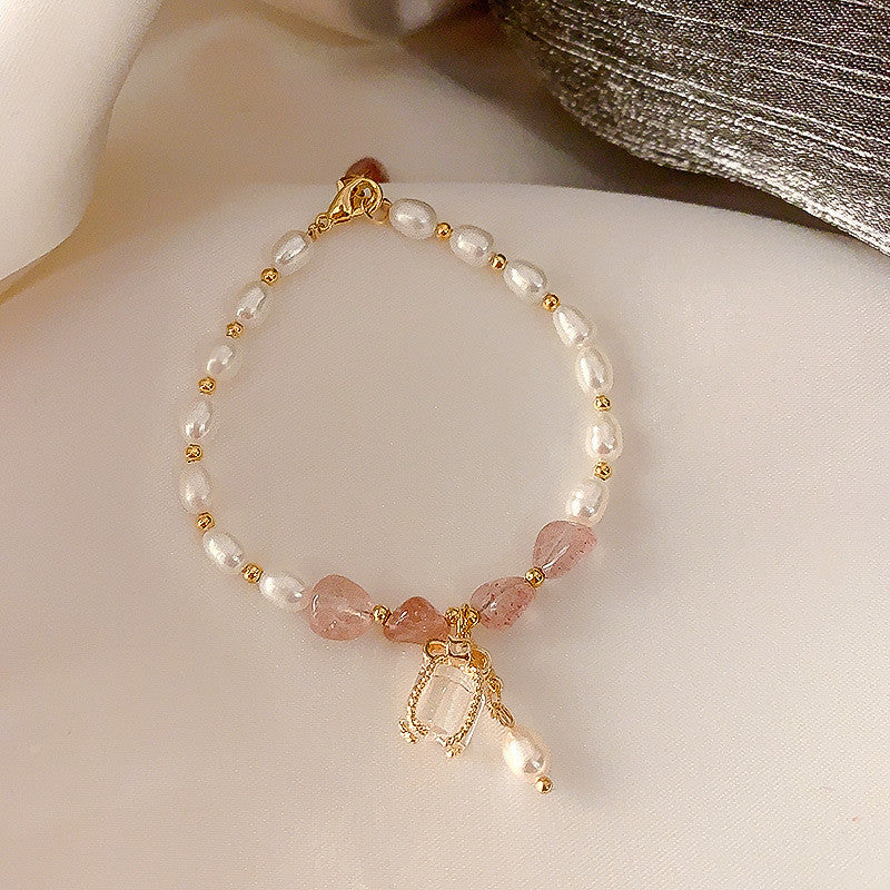 Flourishing Peach Blossom Baroque Pearl Bracelet