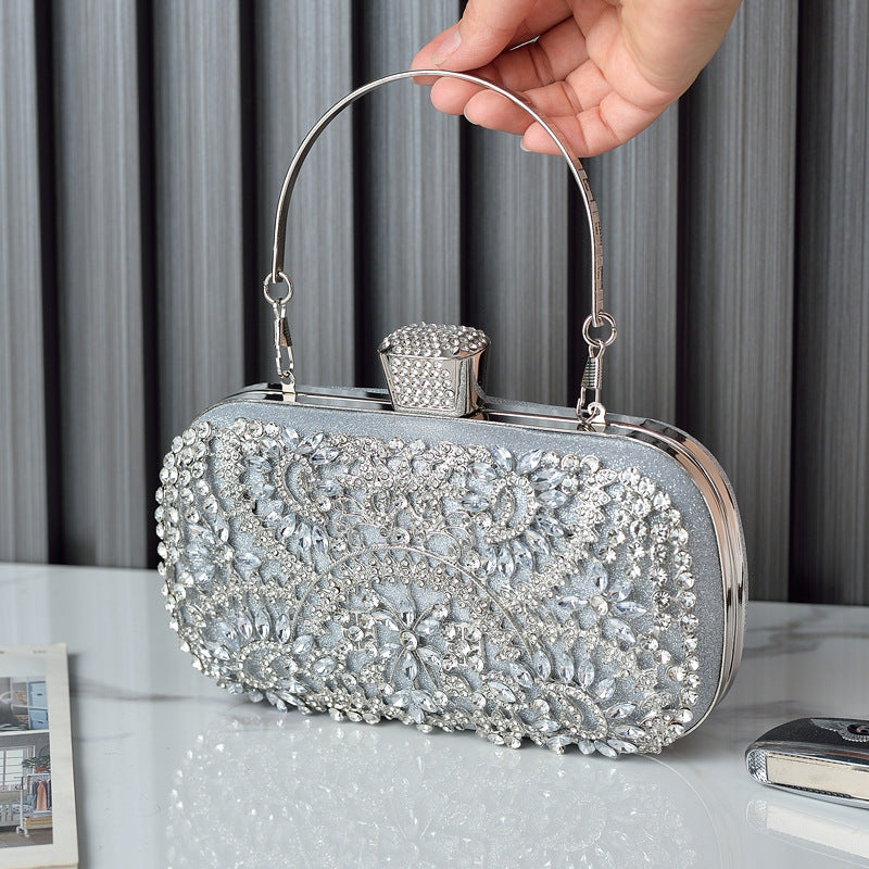 Bolso de hombro tipo clutch con diamantes informal a la moda para mujer