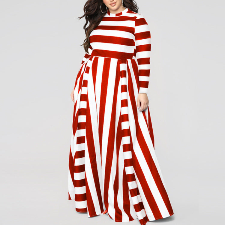 Plus Size Striped Woman's Dress