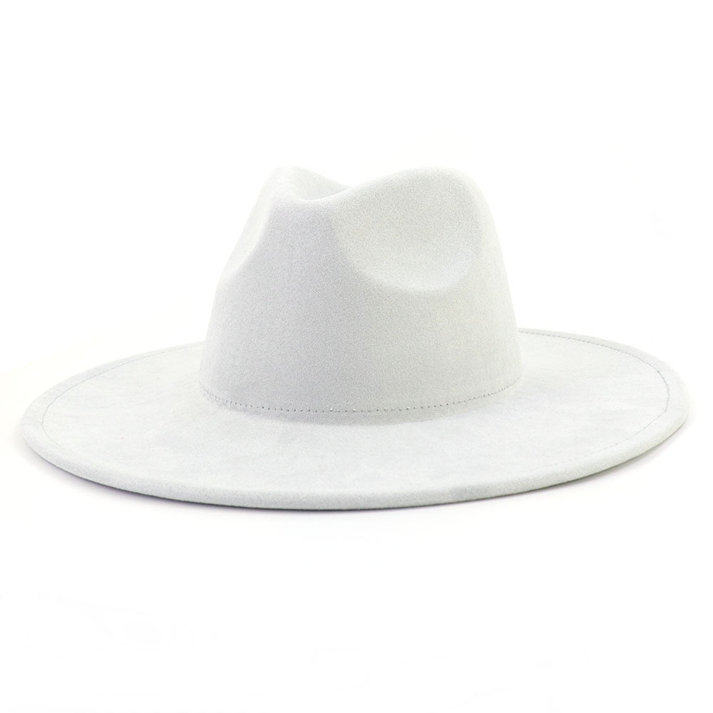 Sombrero de caballero con borde plano de gamuza