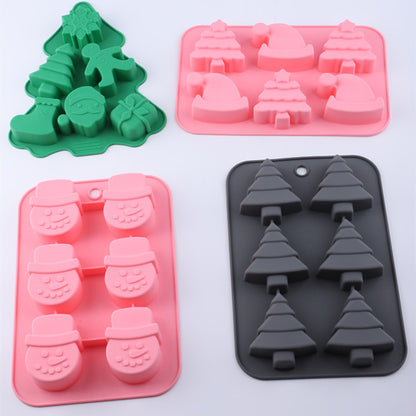 Christmas Silicone 6 Square Shaped Baking