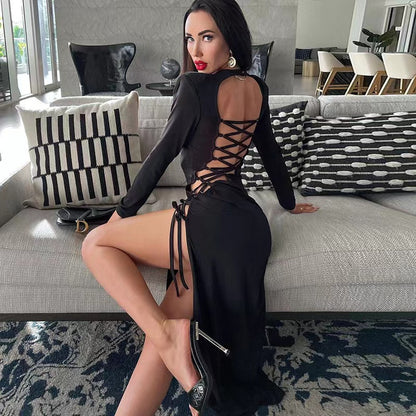 Split Lace-up Sexy Dress