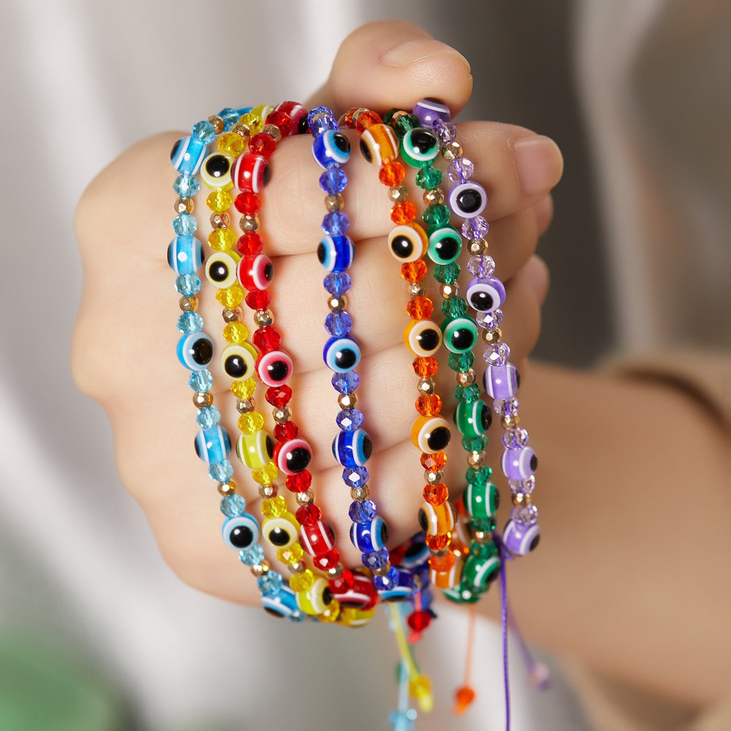 Eye Crystal Bead Bracelet