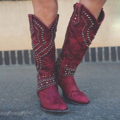 Botas altas con remaches