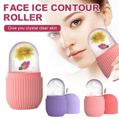 Bandeja de cubitos de hielo de silicona para tratamiento facial de hielo