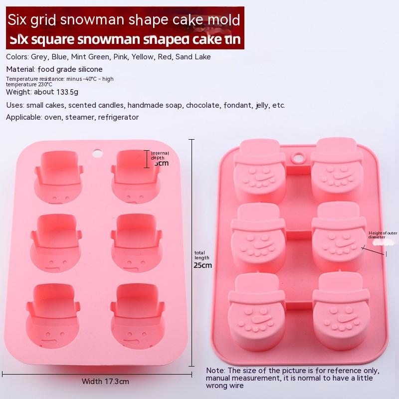 Christmas Silicone 6 Square Shaped Baking