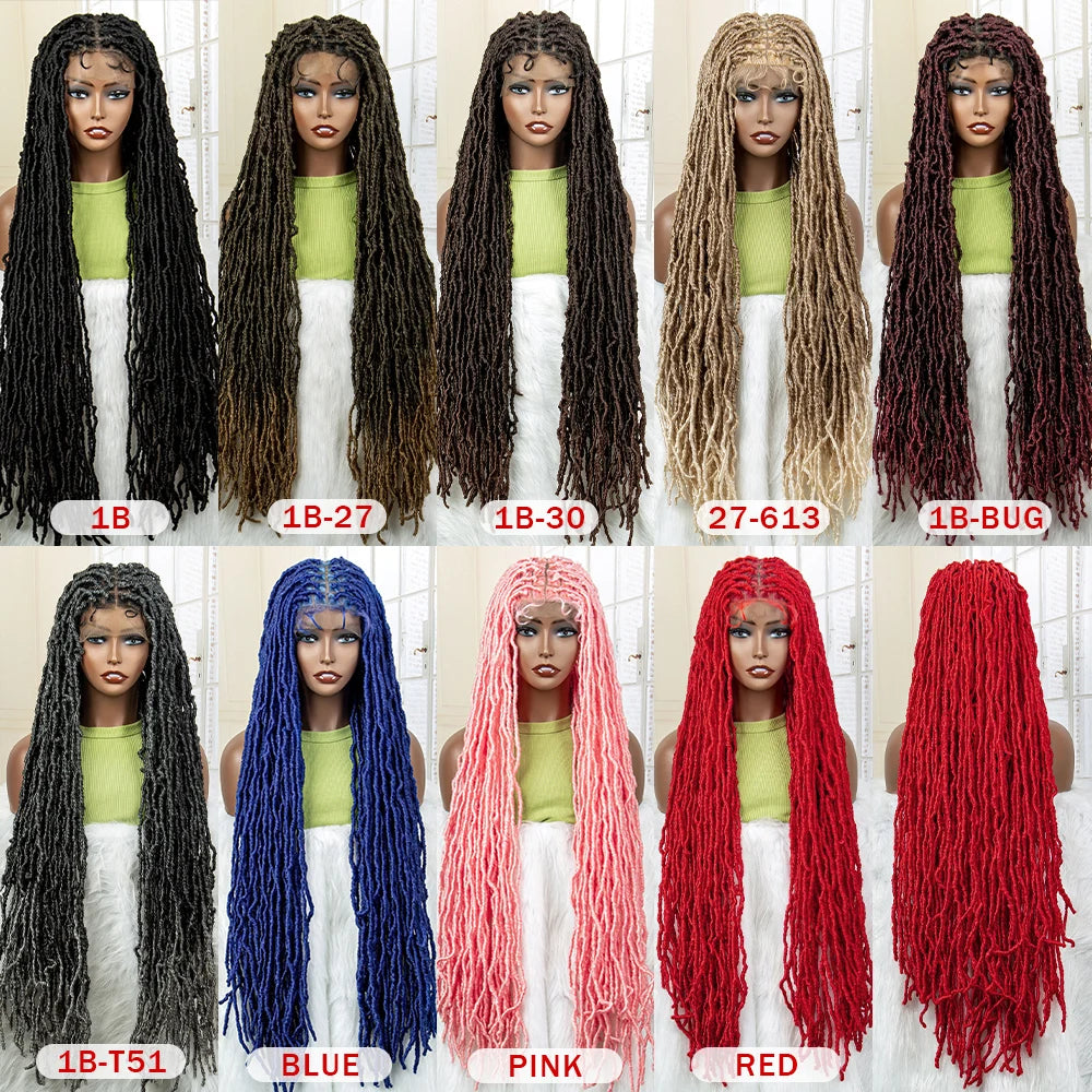 Super Long 36 Inches Synthetic Full Lace Dreadlock Box Braided