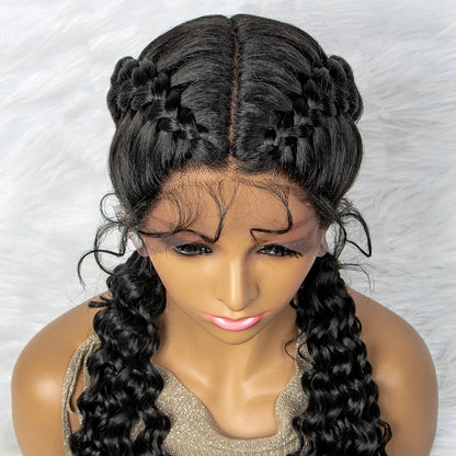 Synthetic Lace Front Curly Water Wave Wig Frontal