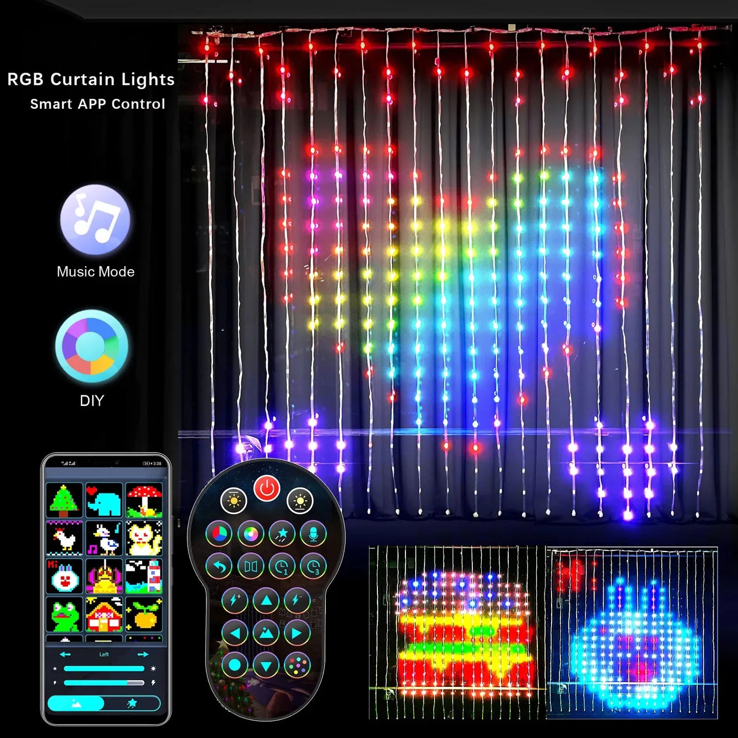 Cortina LED RGB inteligente